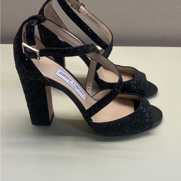 Jimmy Choo Black Stiletto Heels with Sparkly Finish - Picture 4 of 5